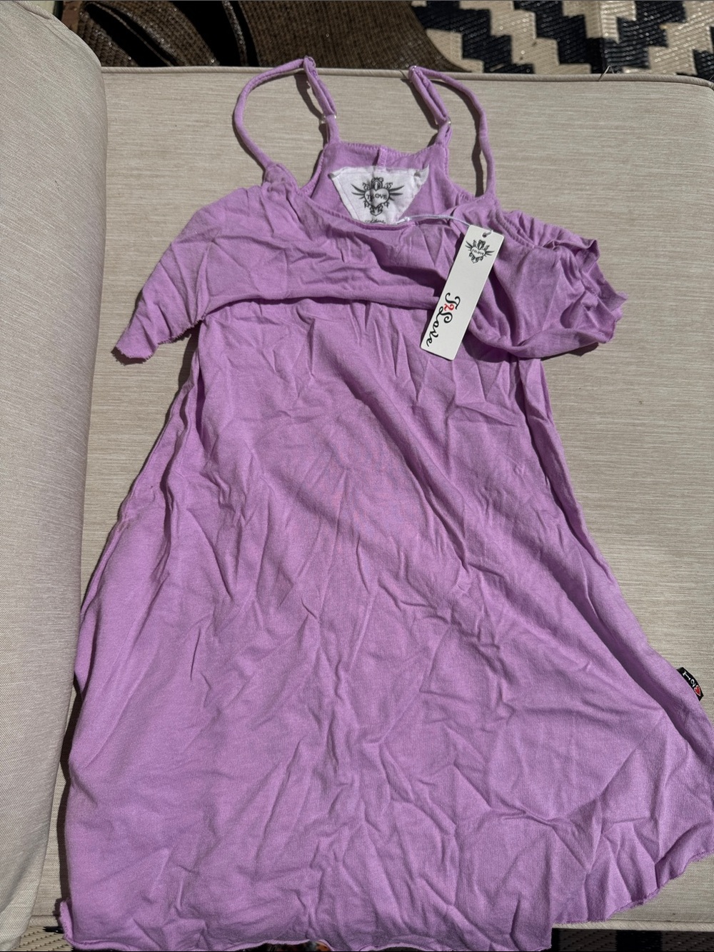 T2 Love Lilac Cold-Shoulder Spaghetti Strap Dress
